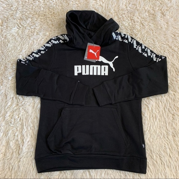 Puma Sweatshirt Puma Logo Amplified Terry Hoodie - Picture 4 of 15